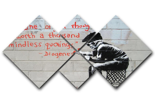 Banksy One Original Thought 4 Square Multi Panel Canvas