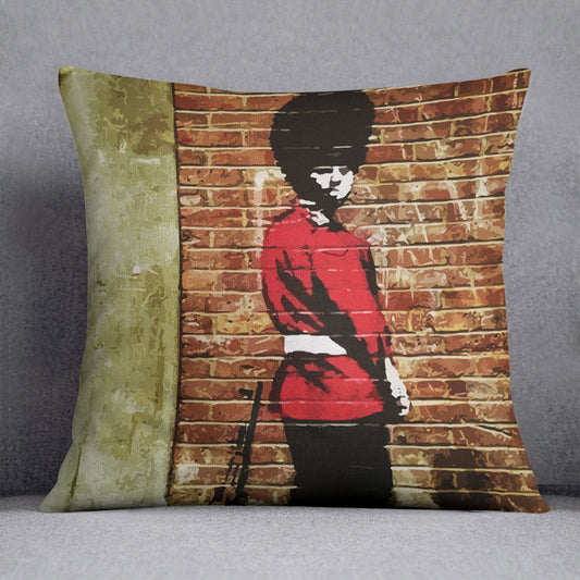 Banksy Pissing London Soldier Cushion