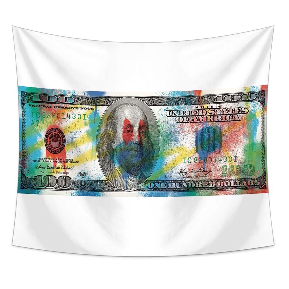 US 100 Dollars Bill Tapestry, Funny Art, Wall Hanging, Classic