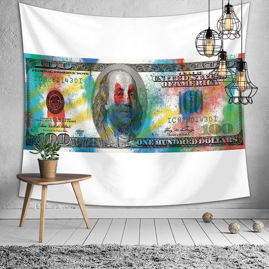 US 100 Dollars Bill Tapestry, Funny Art, Wall Hanging, Classic